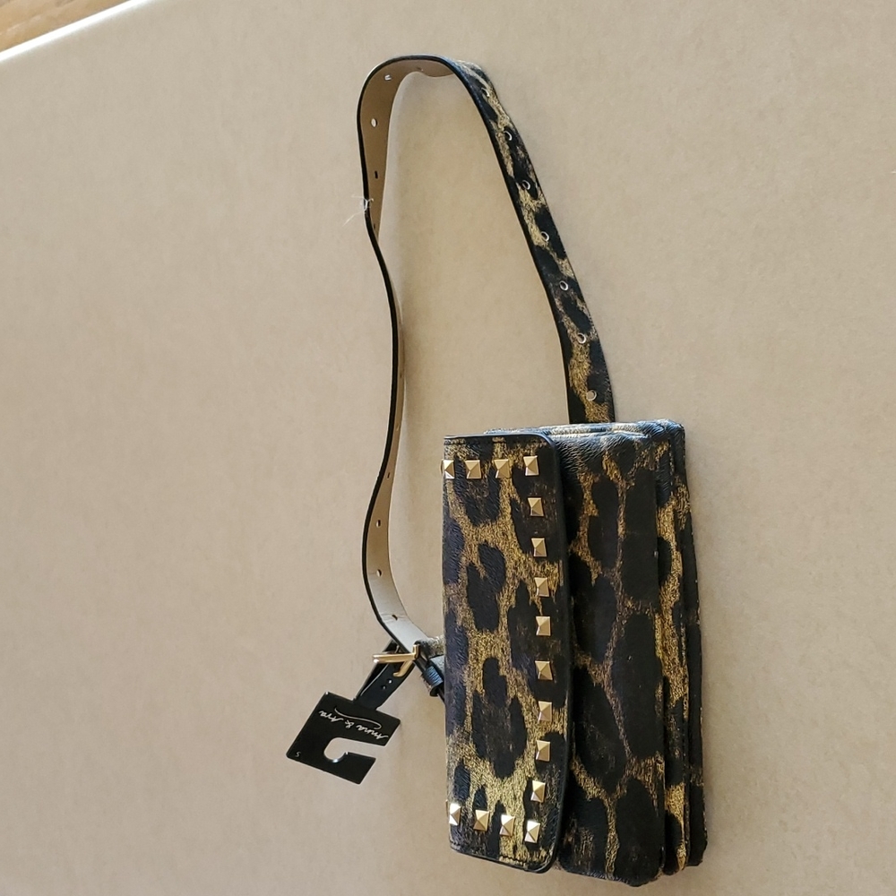 Ana and ava waist bag  NWT, leopard print w/ gold studs